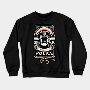 Retro Futuristic Badge of Honor: 70's Police Tribute - Funny Vintage Style Crewneck Sweatshirt